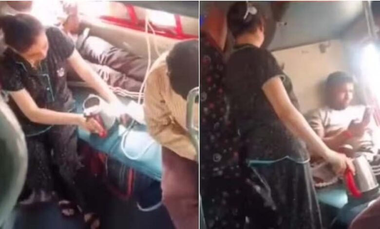 ट्रेन-बनी-‘किचन’,-लोअर-बर्थ-पर-चाय-बनाने-लगी-महिला,-वीडियो-ने-शुरू-की-बहस