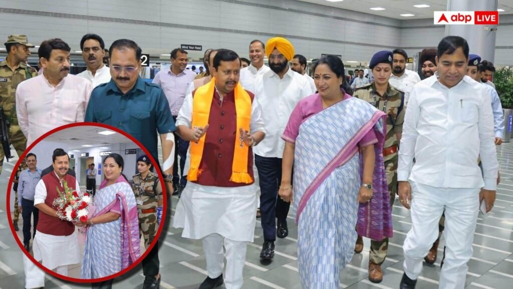 delhi:-राज्यसभा-पहुंचने-के-बाद-bjp-अध्यक्ष-नितिन-नबीन-का-दिल्ली-आगमन,-cm-रेखा-गुप्ता-ने-किया-स्वागत