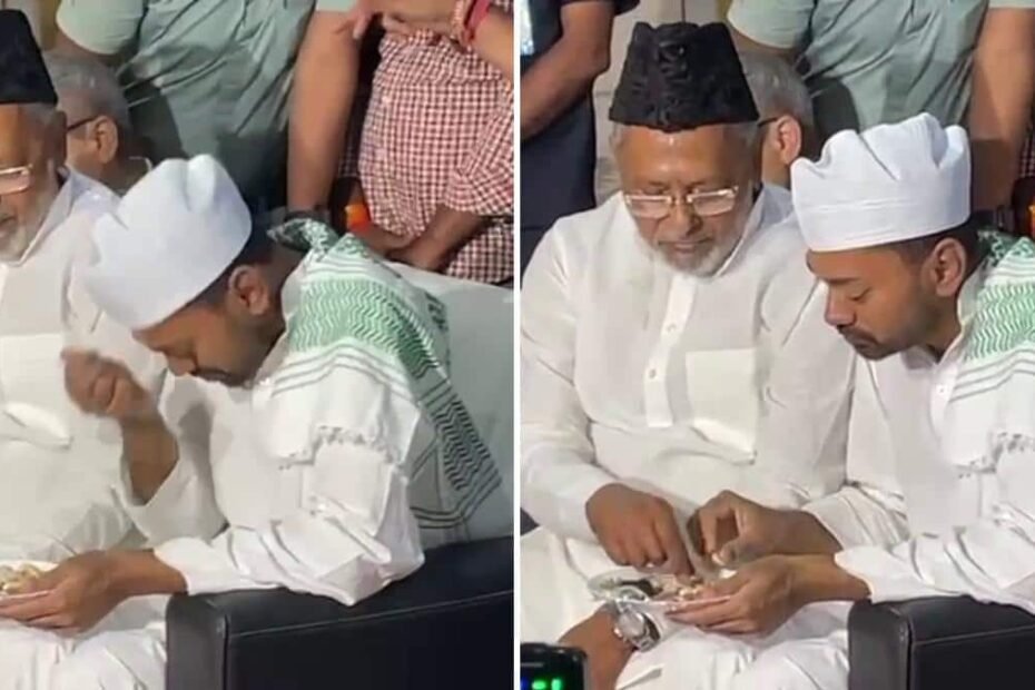 jdu-की-इफ्तार-पार्टी-में-पहुंचे-निशांत-कुमार,-पहले-माथे-से-लगाया,-फिर-शुरू-किया-खाना,-देखिए-तस्वीरें