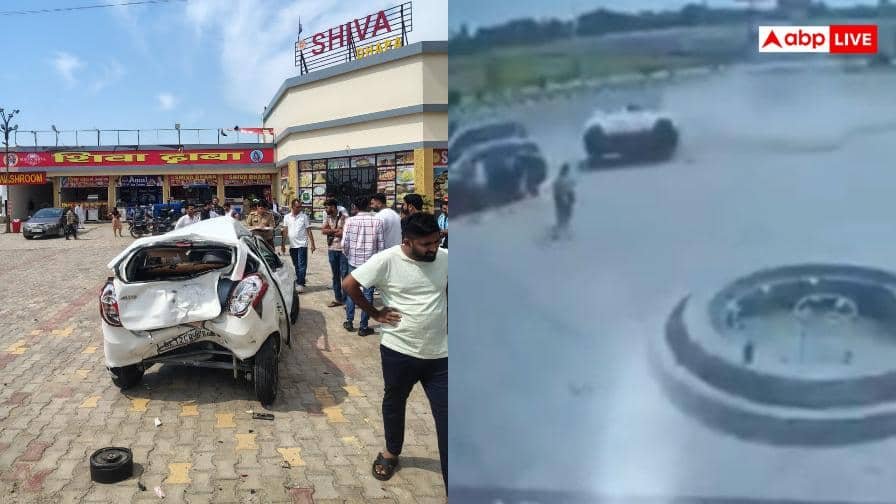 hapur-news:-हापुड़-हाईवे-पर-खौफनाक-हादसा,-हवा-में-पलटती-कार-ढाबे-में-घुसी,-दिल्ली-की-महिला-की-मौत