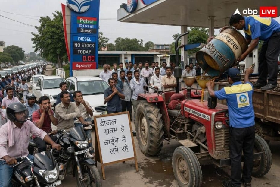 मैहर:-ट्रैक्टर-में-4-बार-ड्रम-भर-भरकर-डाला-डीजल,-तेल-के-इंतजार-में-लोग-कतार-में-खड़े-रहे,-रातों-रात-पेट्रोल-पंप-सील