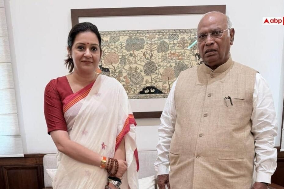 राज्यसभा-से-रिटायर-होने-के-बाद-कांग्रेस-अध्यक्ष-खरगे-से-मिलीं-प्रियंका-चतुर्वेदी,-क्या-कहा?
