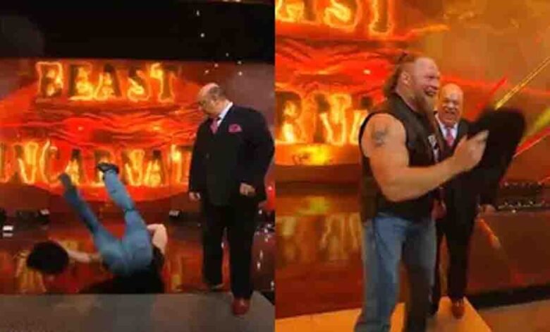 wwe-रॉ-में-एंट्री-के-दौरान-गिर-पड़े-ब्रॉक-लैसनर,-वीडियो-वायरल