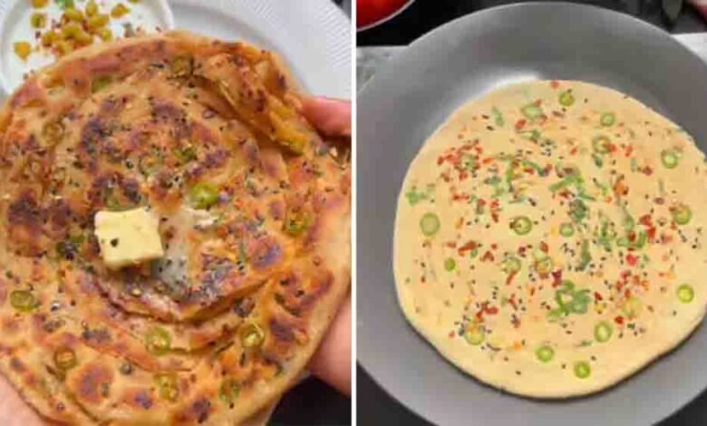 चिली-गार्लिक-लच्छा-पराठा-रेसिपी:-घर-पर-बनाएं-रेस्टोरेंट-जैसा-चटपटा-पराठा