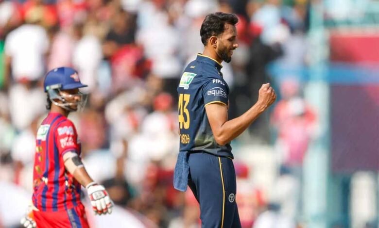 लखनऊ-की-मजबूत-पारी-के-बाद-165-रन-का-लक्ष्य,-प्रसिद्ध-कृष्णा-की-तूफानी-गेंदबाज़ी-ने-बदला-मैच-का-रुख