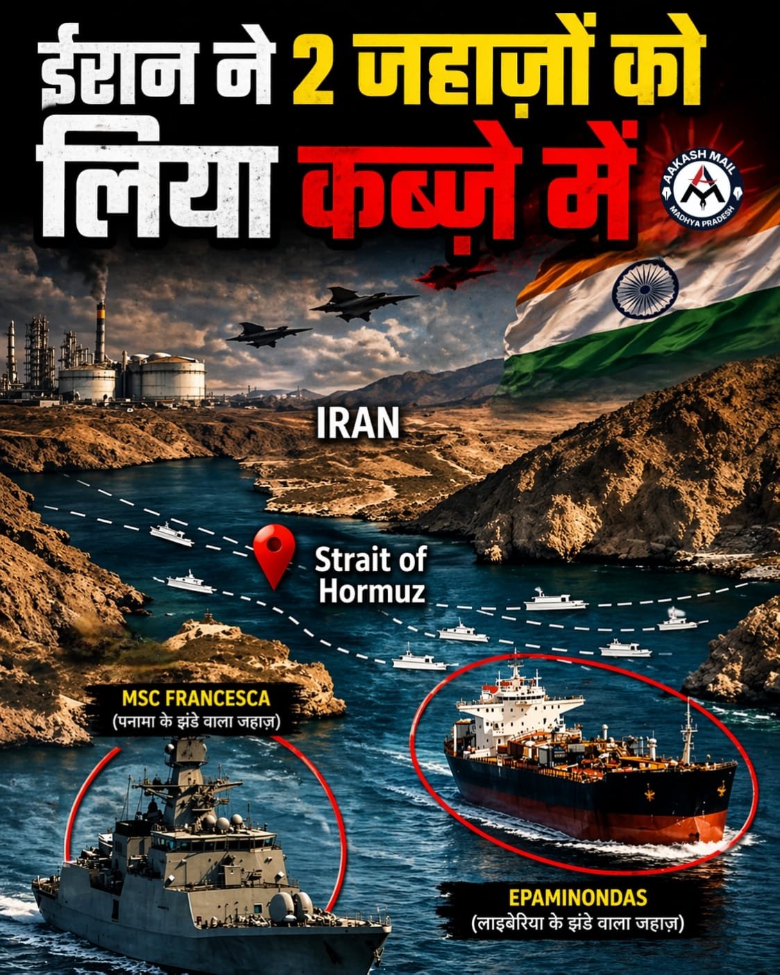 ईरान ने दो जहाज़ों को लिया क़ब्ज़े में